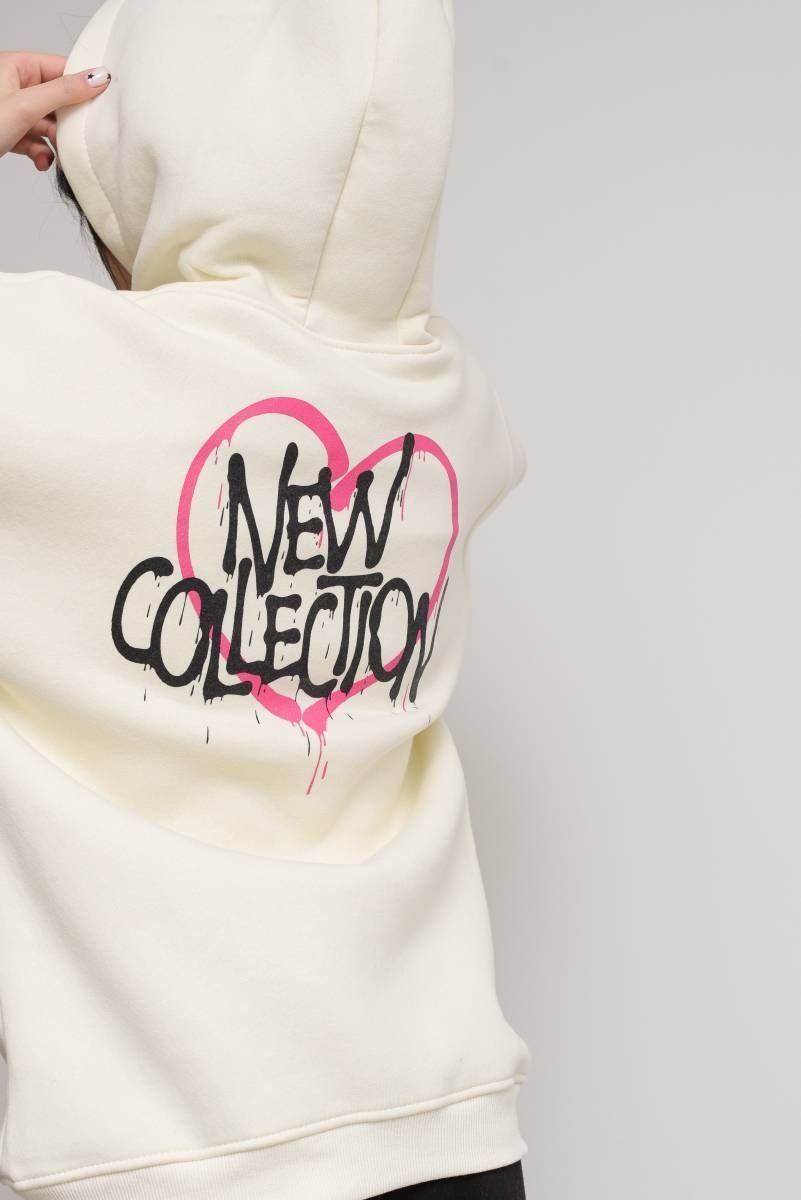 Подростковое Худи Для девочки New Collection Молочный 9-10 лет 1296 фото