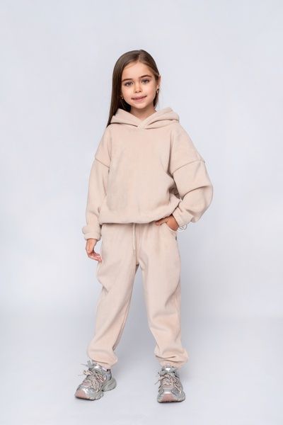 Костюм с худи на утяжке Детский Для мальчика Светлый беж 8-9 лет 1800 фото
