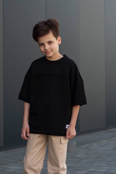 Подростковая футболка для мальчика, Черный, 9-10 лет 1680 фото