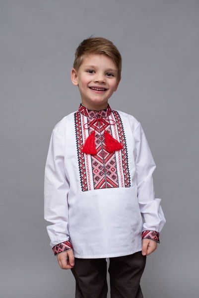 Подростковая вышиванка Для мальчика Красно-черный 6-7 лет 5521 фото