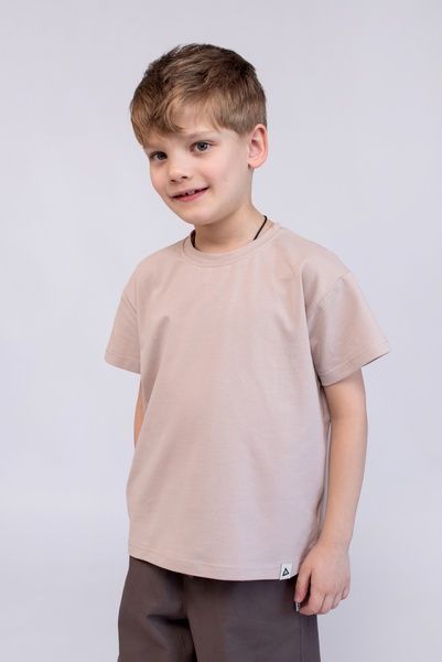 Футболка Детская Для мальчика Светлый беж 8-9 лет 1873 фото