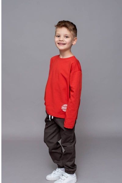 Детские брюки Для мальчика Котон Peach Dark grey 5-6 лет 1577 фото